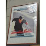 A Canadian Rockies ski poster, original,