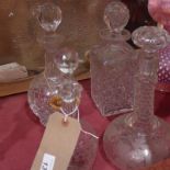 A collection of four antique cut glass d