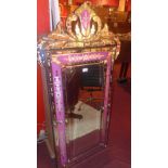 A Venetian style wall mirror with rectan