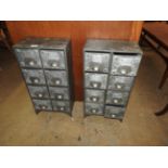 A pair of galvanised metal table top cab