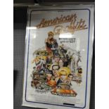 A framed American Graffiti film poster