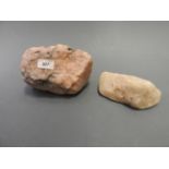 A large rose quartz rock and another sim