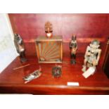 A 1930s radio and a collection of tribal