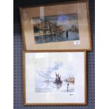 A set of two framed watercolours of Venetian scenes (2)