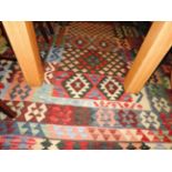 A Kelim rug with allover geometric pattern