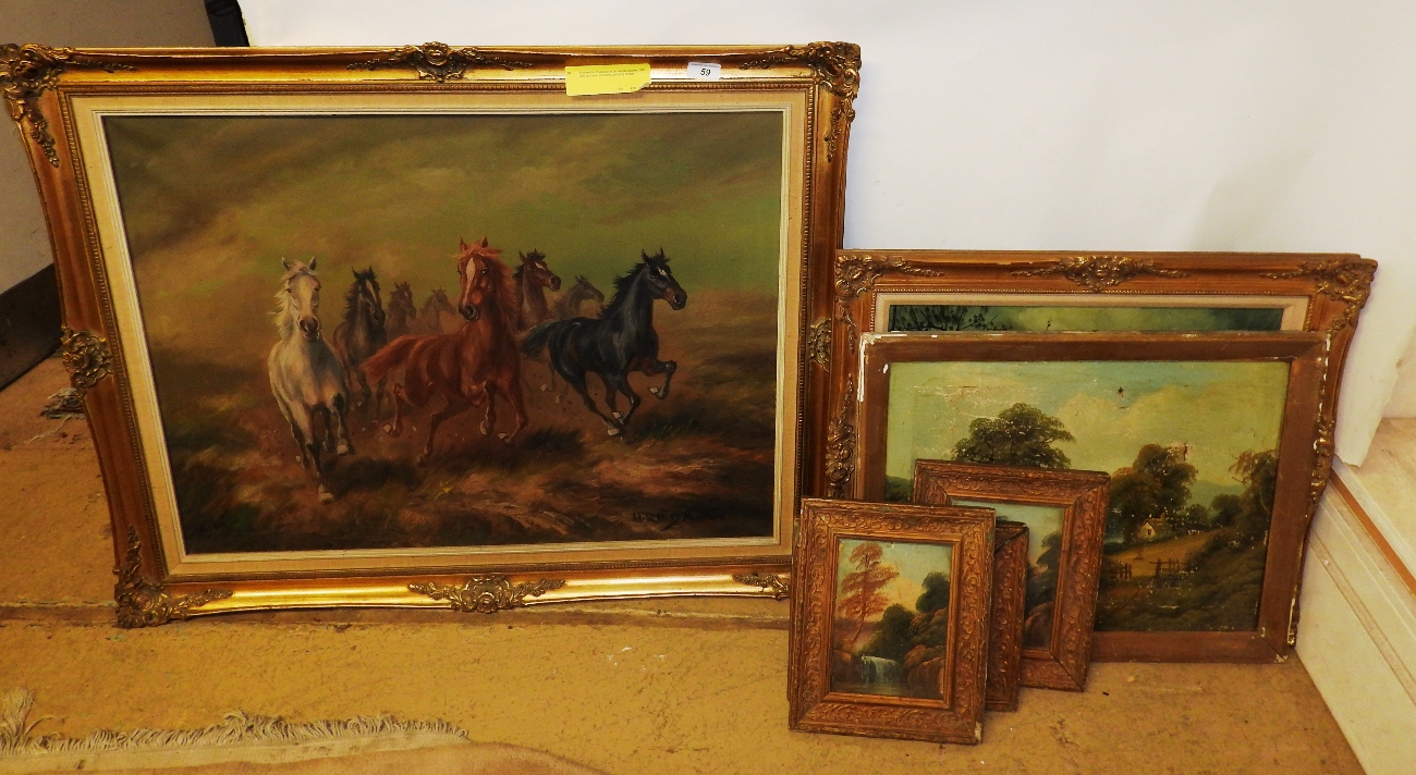 A collection of various oil on canvas studies, 19th cent and later ,