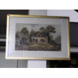 A 19th Century oil on canvas landscape study with a cow and sheep in the fore,