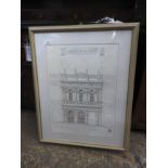 A set of four cream framed architectural prints (4)