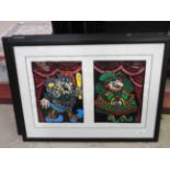 A set of eight Punch and Judy original etchings series, framed in pairs, all titled in pencil,