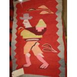 A Navaho antique kilim rug with pictorial detail