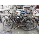 A set of three vintage bikes