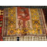 An antique Turkish rug gold surround