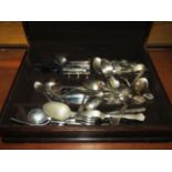 A canteen with silver plane flatware