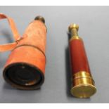 A pair of leather case telescopes