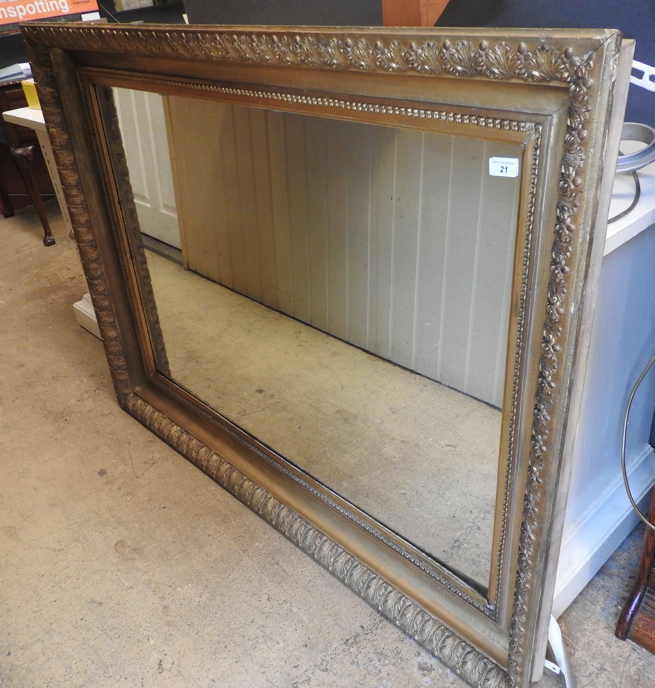 A large 19th century gilt gesso framed mirror