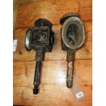 A pair of early 20th Century galvanised coaching lamps (2)