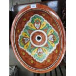 A Majolica style basin