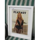 An entire Playboy 1968 rare collectors magazine in white frame