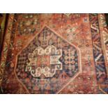 An antique Persian Qashqai rug,