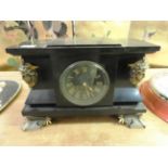 A 19th Century French slate mantle clock, 1867, Werdley & Co,