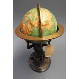 A late 19th century bronze Atlas holding the world