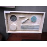 An abstract wall hanging with marine theme