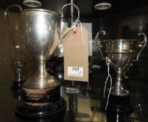 A large collection of silver plated trophy cups