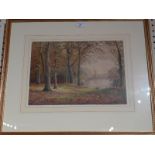 James Thomas Watts, watercolour 'A Peep at the Lune from Middleton Woods',