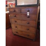 A Victorian mahogany chest fitted two sh