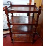 A Victorian mahogany four tier whatnot t