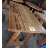 A reclaimed pine country kitchen table,