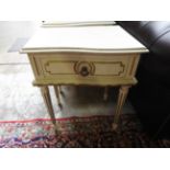 A pair of French style painted bedside c