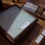 A Victorian mahogany pharmacists pill roller and a similar mahogany table top cabinet (2)