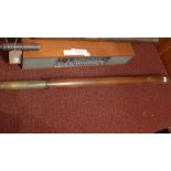 A Gilbert and Sons mahogany and brass telescope (af)