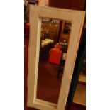 A rustic style distressed pine wall mirror with rectangular plate