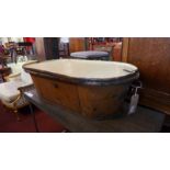 A Victorian painted metal baby's bath