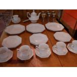 A Johnson Brothers Art Deco design tea service together with a collection of silver plated goblets