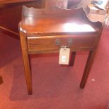 A Georgian style mahogany bedside table fitted single drawer together with a mahogany bookcase /