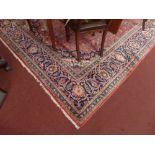 A fine central Persian Kashan carpet 343cm x 256cm central floral medallion with repeating