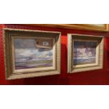 A pair of oils on board seascapes,