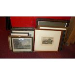 A collection of prints and engravings of various scenes in Essex including Thaxted, Coggeshall,