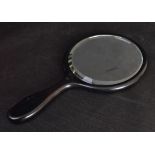 Round ebony dressing mirror