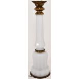 A Victorian white opaline glass table lamp