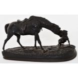 A bronze group after P J Mene depicting a horse an
