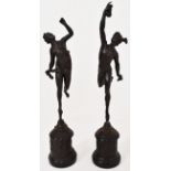 A pair of 19th Century spelter classical figures