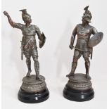 A pair of late 19th Century spelter figures