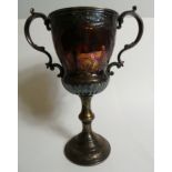 An unusual 1886 silver plated football trophy