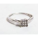 A six diamond cluster ring, 9ct gold