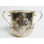 A large silver 1896 twin handled loving cup Howard, New York