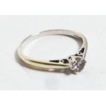 A 0.25 9ct white gold diamond solitaire ring